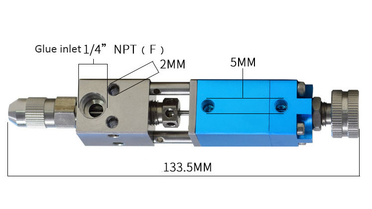 Blue Durable Fluid Dispensing Valves Glue Potting Machine Spare Parts