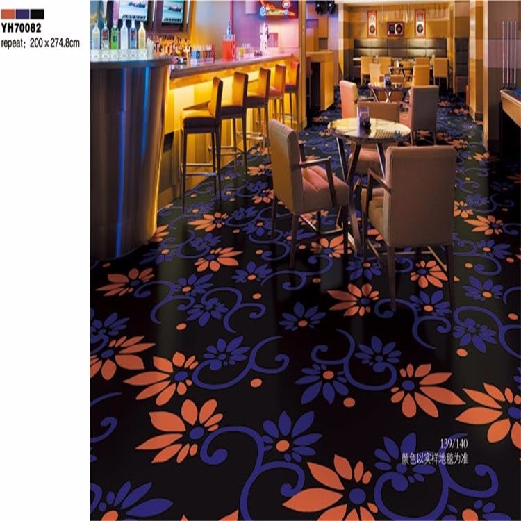 Colorful red peony pattern wall to wall nylon carpet for banquet hall