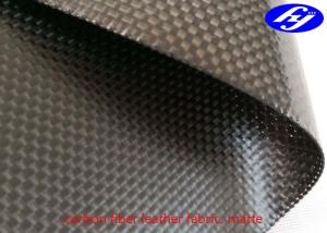 China 3K Plain Carbon Fiber Leather Fabric Plain Black Matte Woven Aramid Fabric wholesale