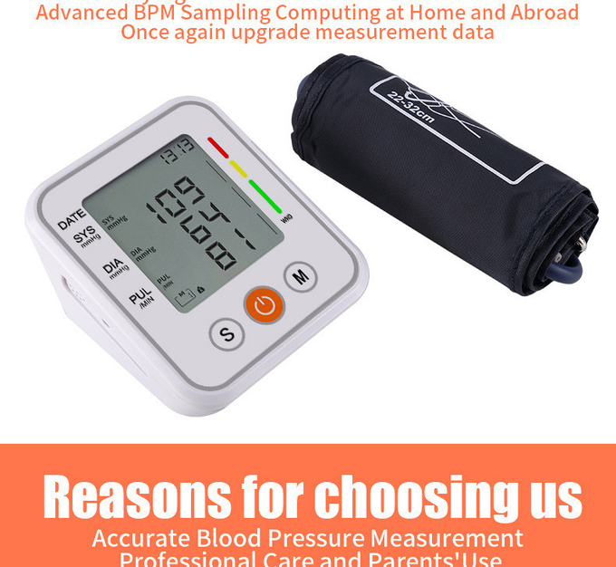 Smart LCD Digital Display Blood Pressure Monitor With Large Volume Voice Reporting
