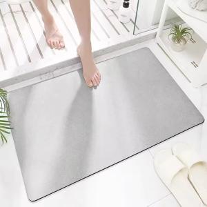 China Customized Non Slip Bath Mat Sustainable Light Grey for Bathroom Floor Safety Comfort wholesale
