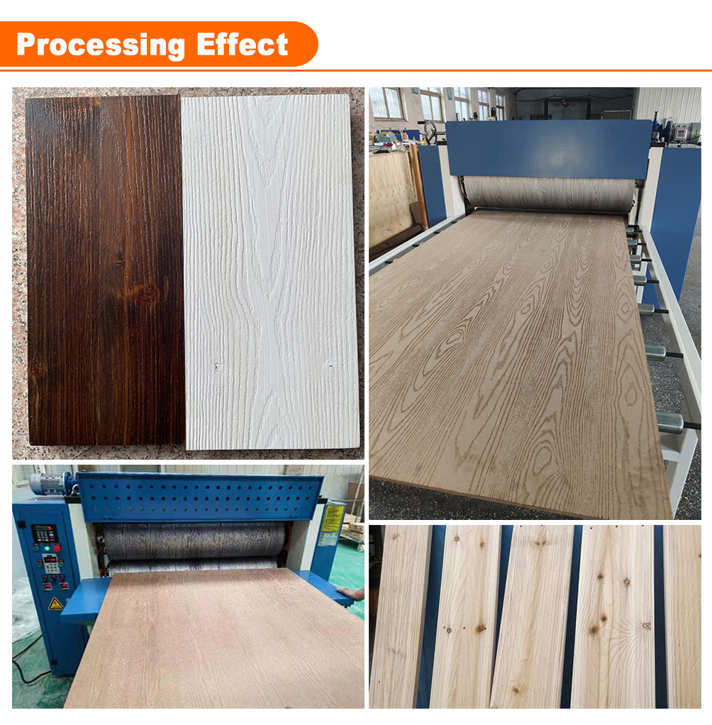 20kW Power Wood Grain Embossing Machine for MDF and Solid Wood Board Steel Doors Plate