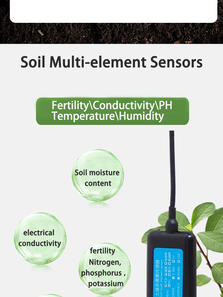 Temperature PH NPK Moisture EC and Salinity Sensors in Agriculture 7 in 1 Soil Tester Kit