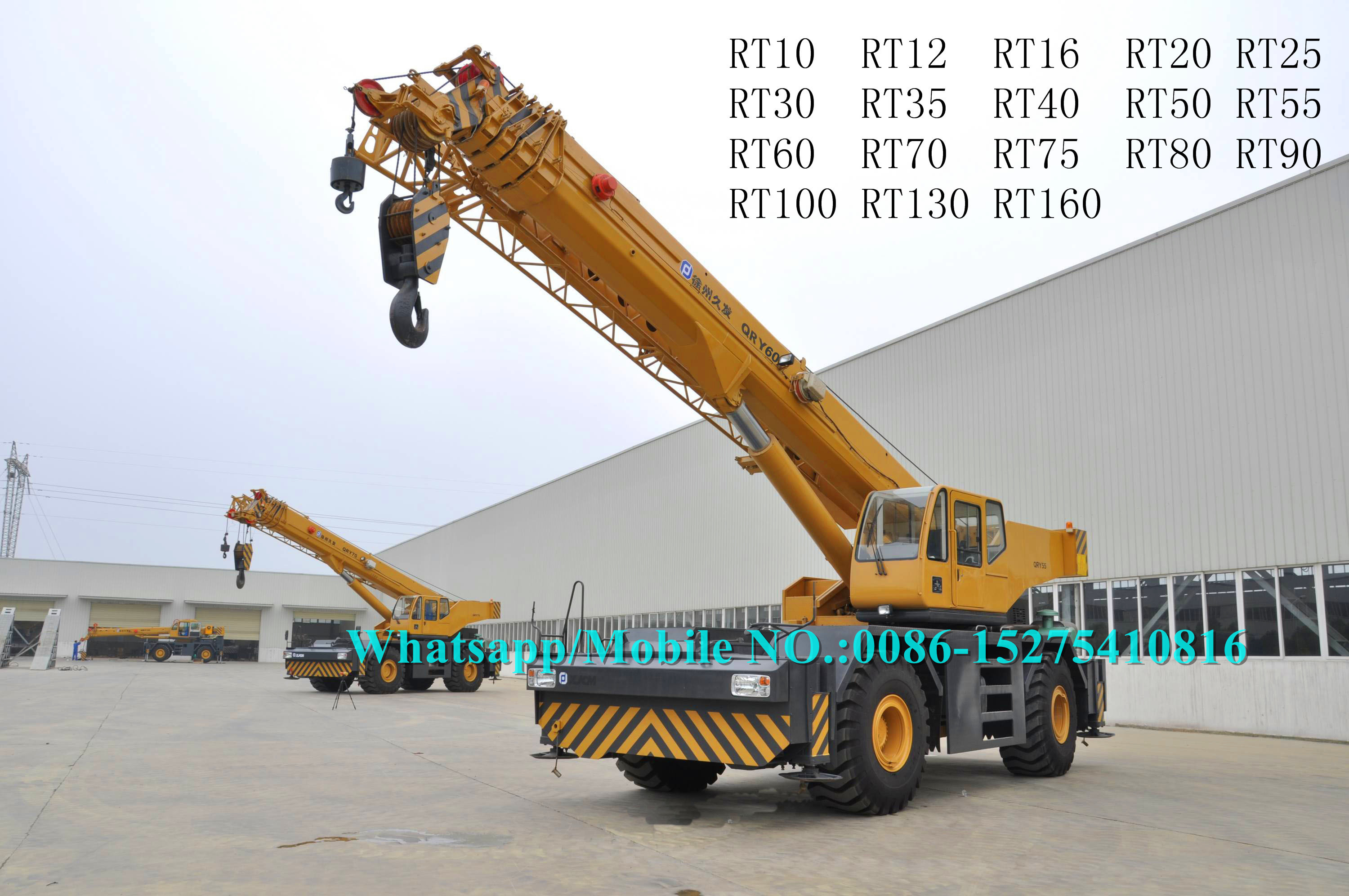 Heavy Duty 80 Tonne Mobile Crane Truck RT80 With CAT Engine Automatic Gear Box