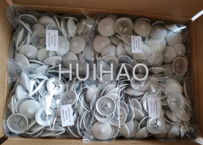 White / Black Color Insulation PE Dome Caps With 3 Slots Washer