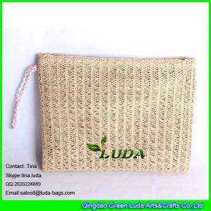 China LUDA Clutch Purse Bag Evening Shoulder Coated Straw Envelope Paper Straw Handbag wholesale
