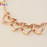 65MM Womens Engraved Bracelets With Heart Pendant