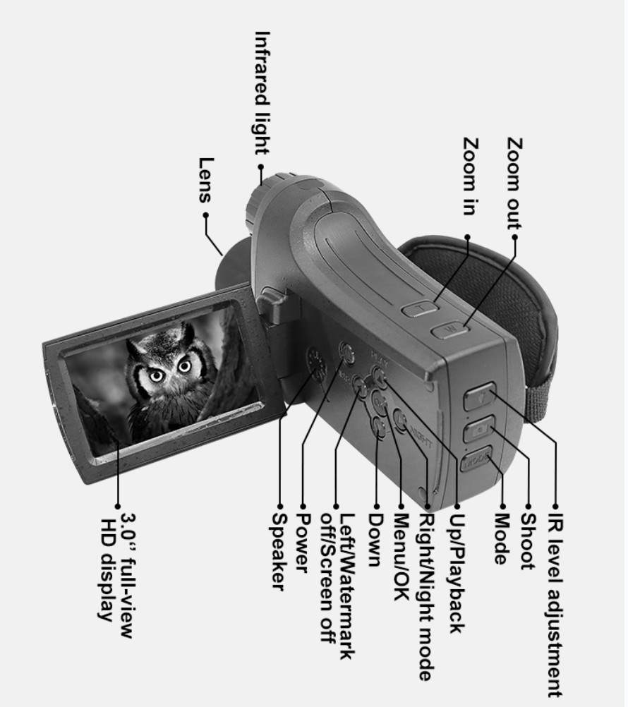 Infrared Digital Night Vision Camera handheld camera 4K HD Video 8X digital Zoom Long distance