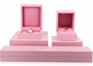 China Elegant Pink Wooden Jewelry Box Ring Case Durable For Presentation Gift wholesale