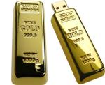 Golden Bar Thumbdrive Metal USB Flash Drives with Logo Printed