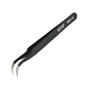 China ESD Industrial Durable Vetus Lash Tweezers Stainless Steel Curved Tweezers wholesale
