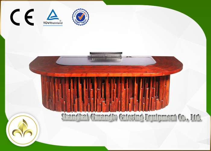Orient Wood Spirit Teppanyaki Hibachi Grill Table For Restaurant / Outdoor Barbecue