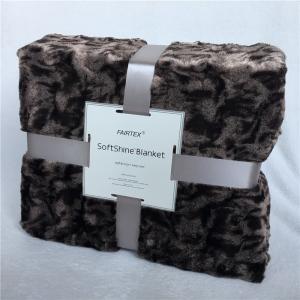 China Long Plush Hair Sytle Fake Fur Blanket , Cozy Brushed Faux Fur Fleece Blankets wholesale