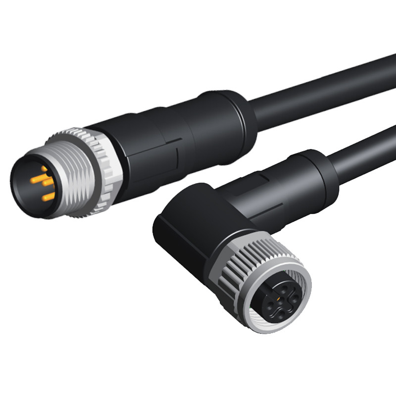 Waterproof M12 8 Pin Female Connector 5P 12P With A / D Coding