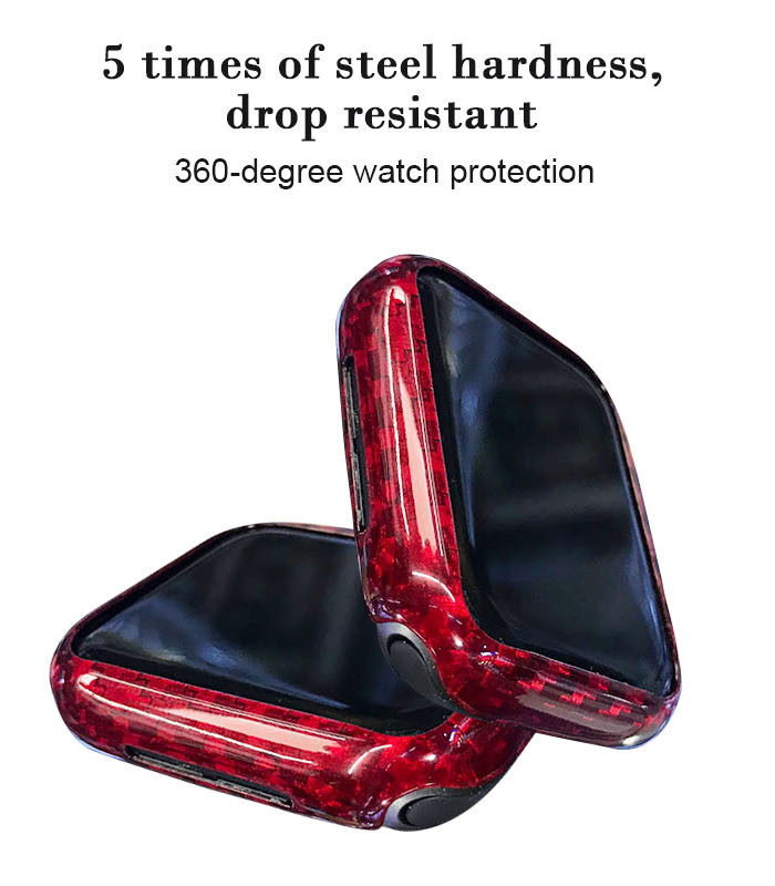Shock Resistant Glossy Red Aramid Fiber Watch Case For Apple