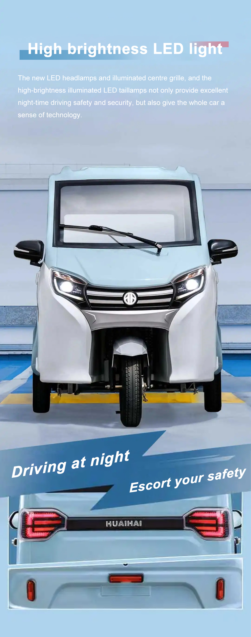 Durable Tuktuk Closed Cabin Scooter Tricycles for Electric Auto Rickshaw in Bangladesh