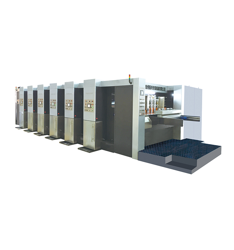 Box Carton High Speed Felxo Printer Oil-Coating Drying Slotter And Die Cutter Machinery
