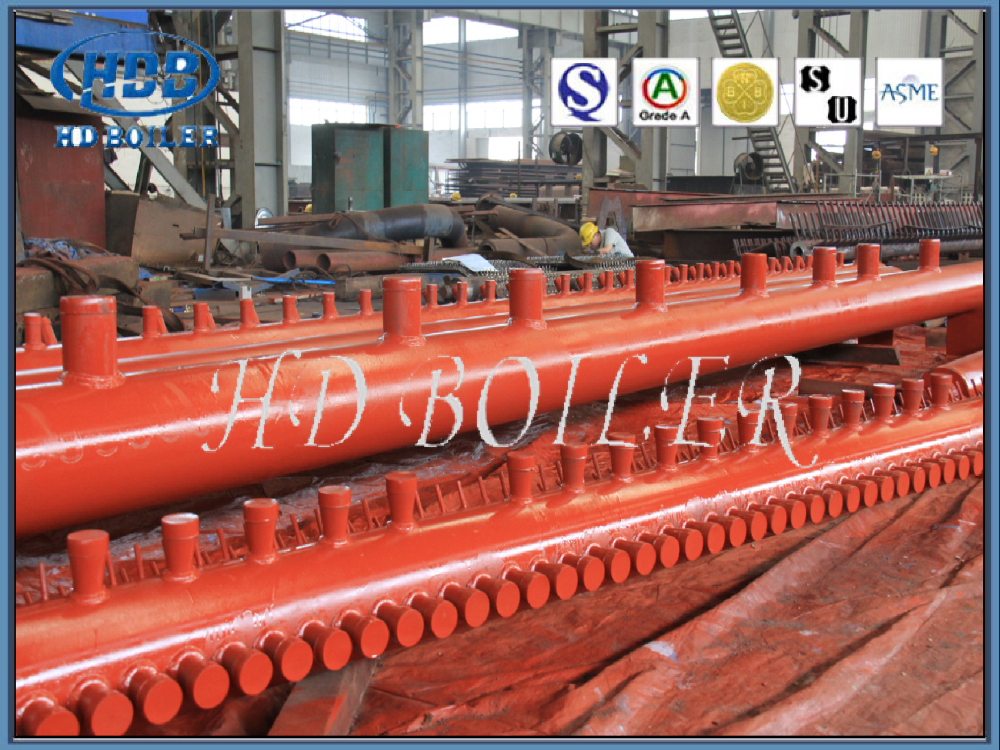 Medium Alloy Boiler Manifold Header For Coal - Fired CFB Boiler Water Wall Panel