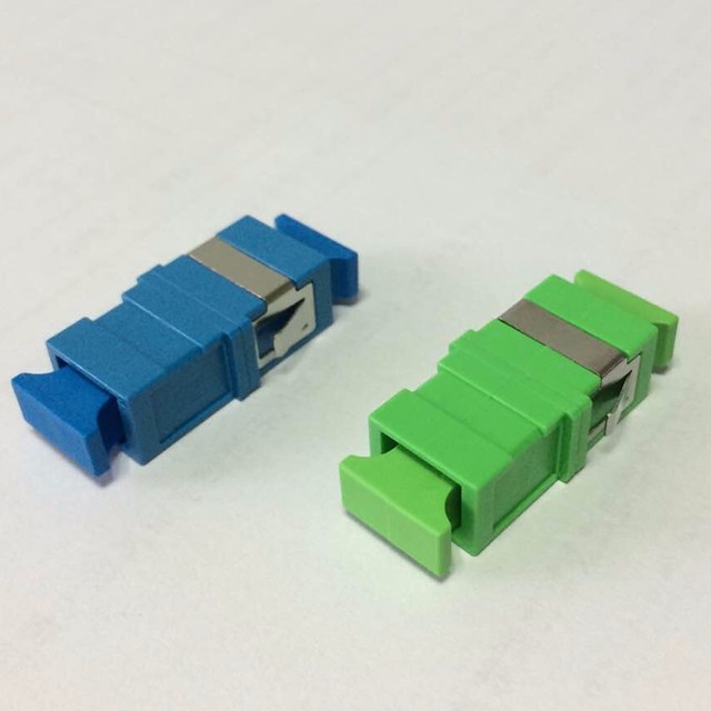 MM OM4 SC PC Flange Optical Fiber Adaptor Simplex Aqua