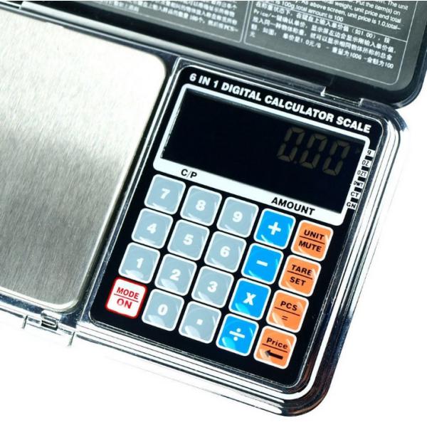 0.01g High Accuracy Jewelry Scale with Counting Function Blue Screen Display and Clock Temperature Digital Pocket Scale