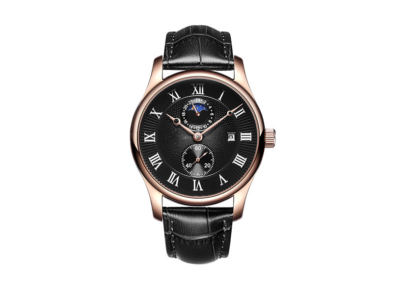 316L Case Genuine Leather Strap Automatic Wristband Watch Waterproof