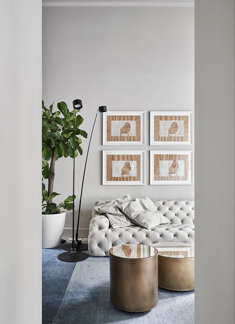 Italian Light Luxury All Pull Ins Leather Art Sofa / American Minimalist Living Room Club Hotel Velvet Sofa
