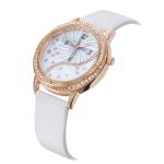 White Genuine Leather Alloy Jewelly Womens Fashion Quartz Watch For Gift