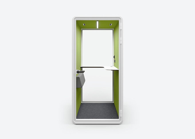 Acoustic office pods multiple interior colors available samll size phone booth with steel panel tempered glass