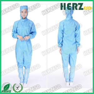 China Waterproof Lint Free Zipper Antistatic Coverall Reusable ESD Cleanroom Coverall wholesale