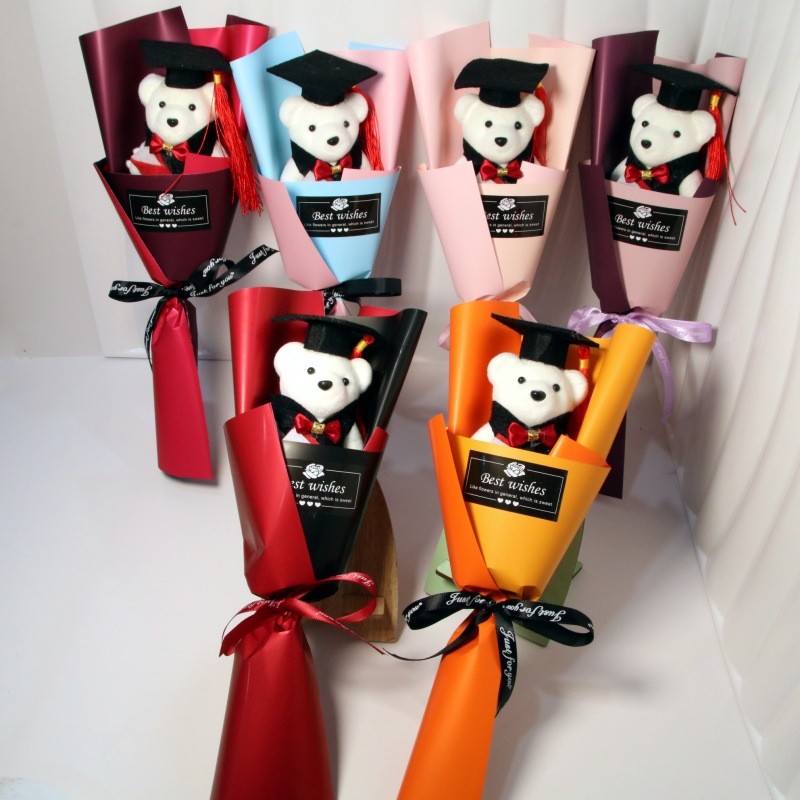 10x35cm Graduation Foam Bear Bouquet Celebrate with Friends and School Events in Multiple Colors