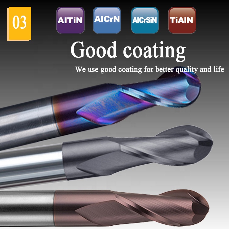 CNC Tungsten Carbide End Mill 2mm 12mm 6mm 200 mm 6 Ballnose Ball Nose Milling Cutters