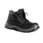 Black High Top Work Shoes Durable Leather Labor Footwear Standard Steel Toe