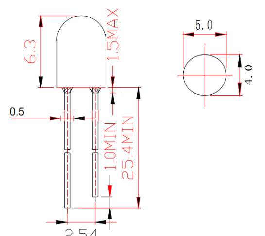 Oval 530nm RGBW 5uA Through Hole LED 546 DC2v Tri Color LED For Display