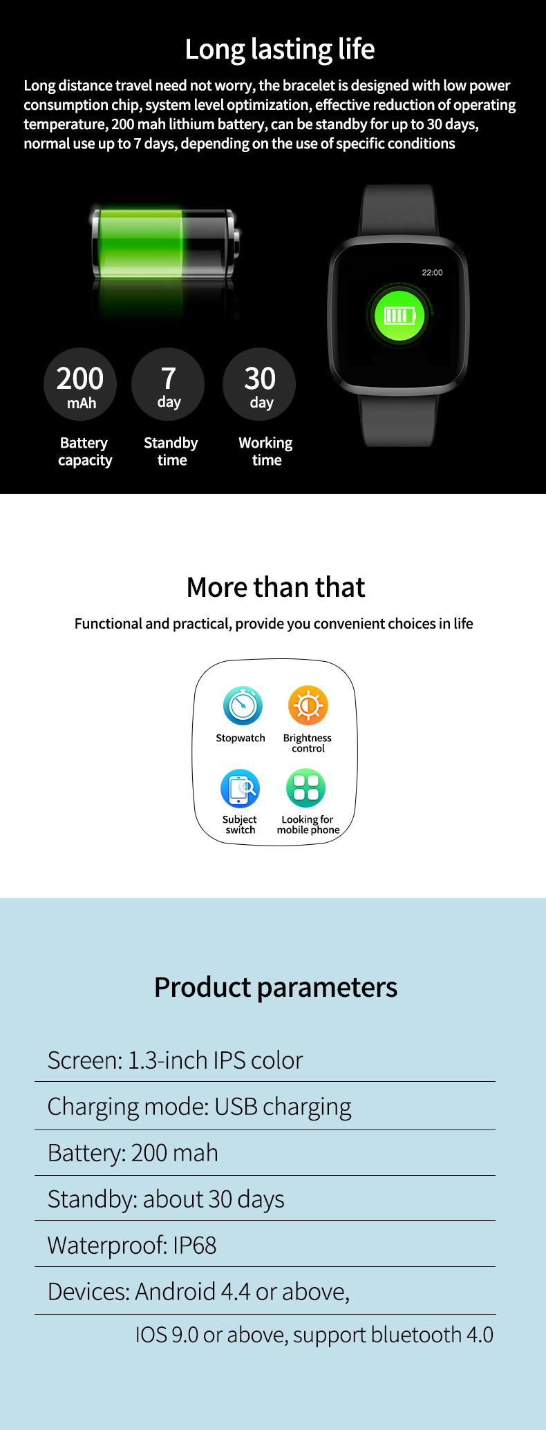 P3 smart watch Detects Heart Rate Wristband Blood Pressure Watch Oxygenand Outdoor Exercise APP