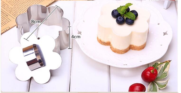 RK Bakeware China Foodservice NSF Mini Cooking Flower Cake Tin Molds For Baking , Funny SS Pasty Cake Ring