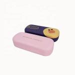 Stylish Black Pink PU Leather Sunglasses Case With Logo Printed