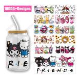 Custom Cup Wrap Designs Sticker Cartoon Tumbler Libbey 16oz Glass Can Wrap Uv