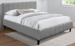 Grey Upholstered Bed Frame With Fabric Material