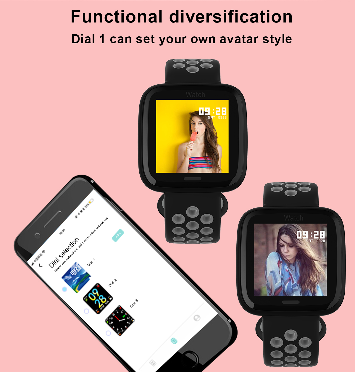 TFT Blood Pressure Smartwatch 1.3" Sport Color Screen Smart Watch Waterproof IP67