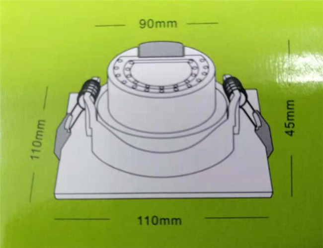 Ceiling Concealed 9W Square LED Spotlights Built In Dirver For Indoor Lighting 855lm