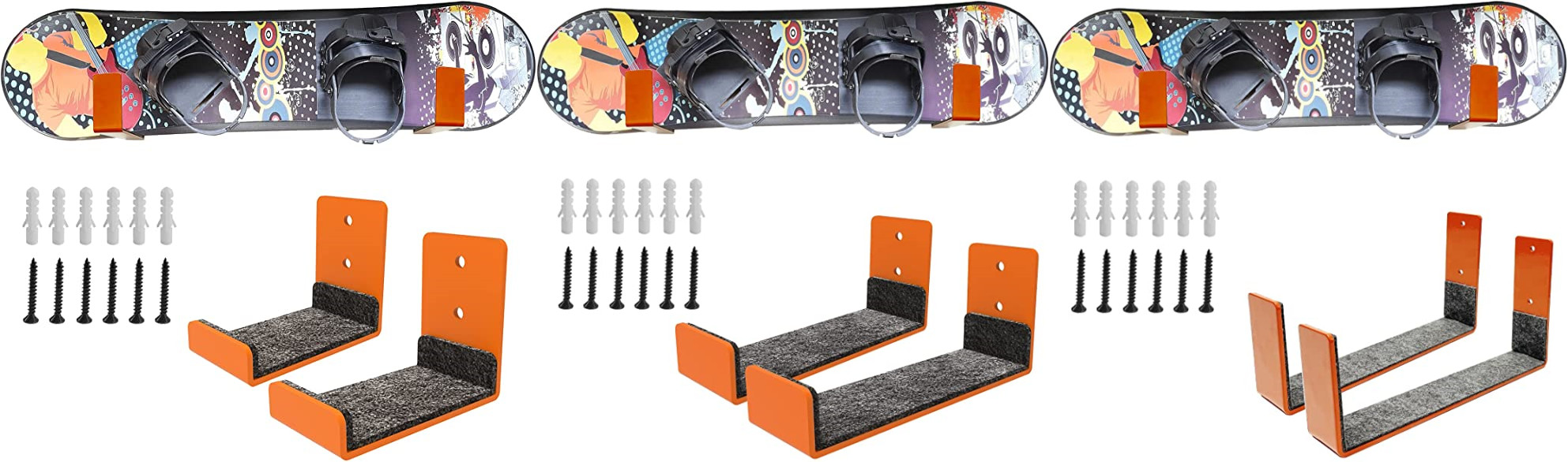 Home and Garage Snowboard Ski Surfboard Storage Rack Space-Saving and Convenient