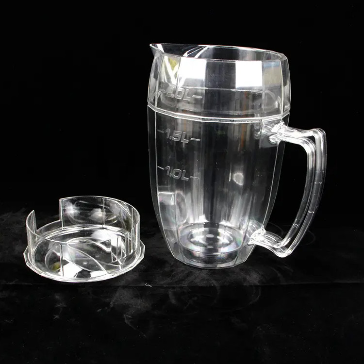 2L Double Wall Water Pitcher With Lid Covered Airtight Milk Juice Pitcher Plastic