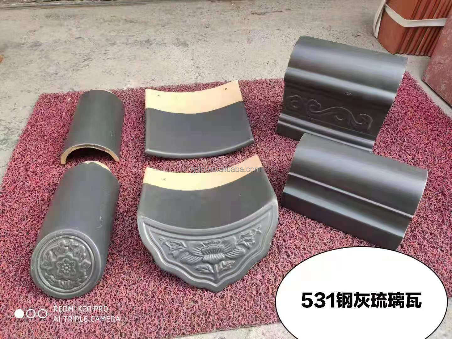 One sqm quantity 80 pcs Chinese Traditional Style Grey Matte Finish Clay Roof Tiles Long-Lasting for Your Dream House