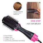 220V Hair Dryer Brush Round Blow Dryer 3 In 1 Straightening Hot Air Brush Anti