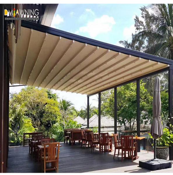 Outdoor Pergola Awning Kits Garden Sunshade PVC Waterproof Motorized Pergola Awning