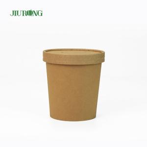 China Salad Kraft Biodegradable Paper Bowl 8oz Eco Friendly PLA Lid wholesale