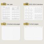Brown 2023 Yearly Monthly Planner A5 Daily Agenda Hardcover Protected Corners