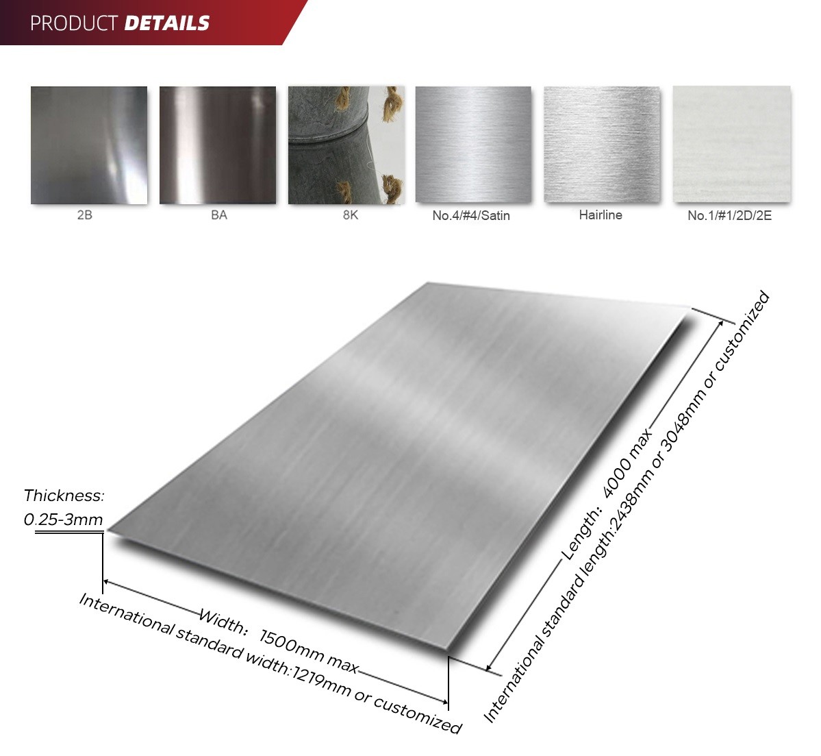 SUS 201 304 HL/Hairline Surface Finished Stainless Steel Sheet Price Per Ton in China