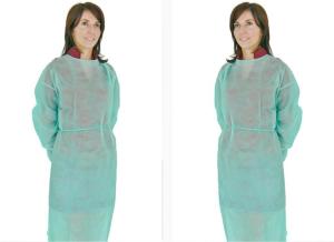 China Disposable Isolation Gowns Green Color Long Sleeve High Durability Customized Logo wholesale