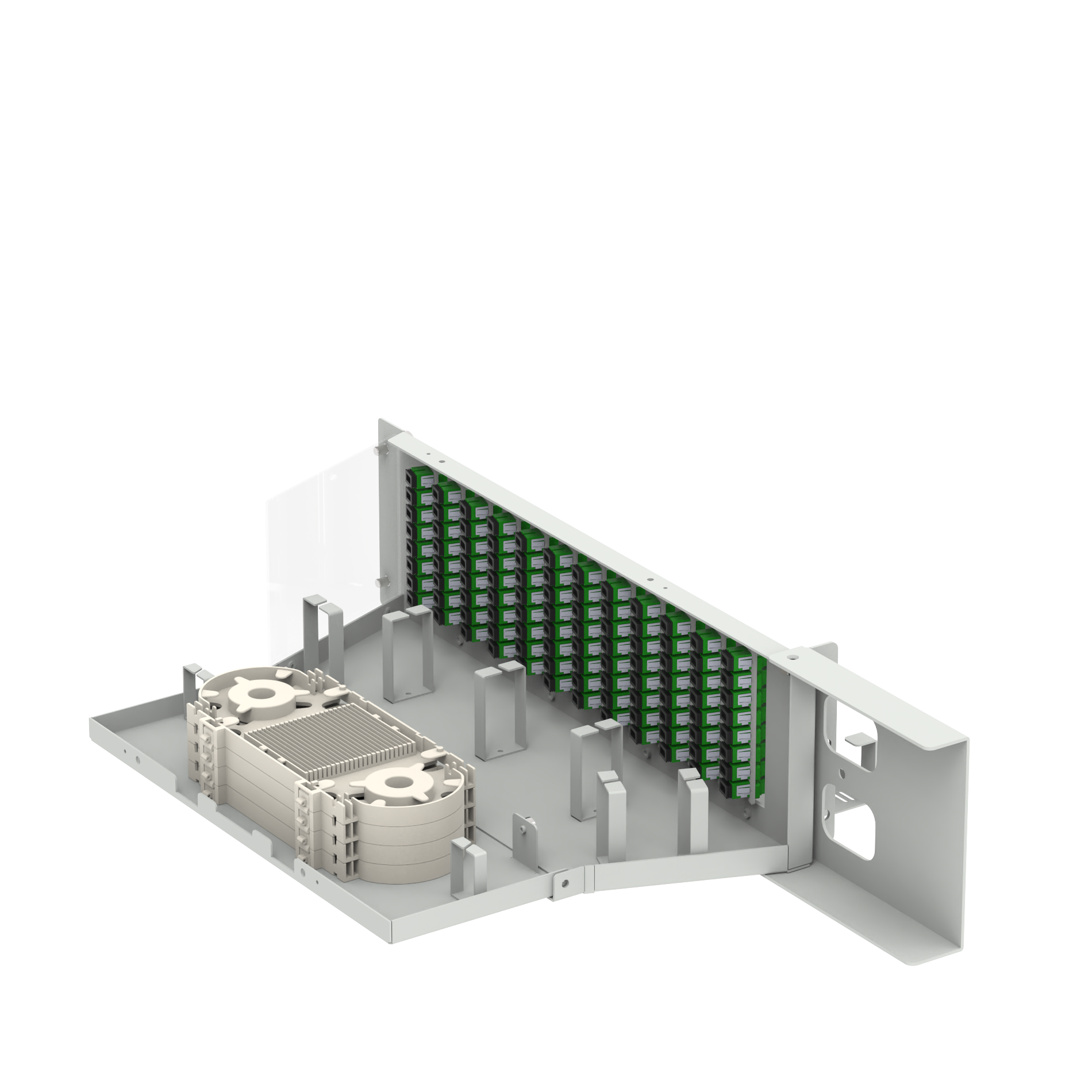 Data Center 96 Cores SC APC Type 19 Inch Fiber Optic Patchpanel with 5 and Swing Design